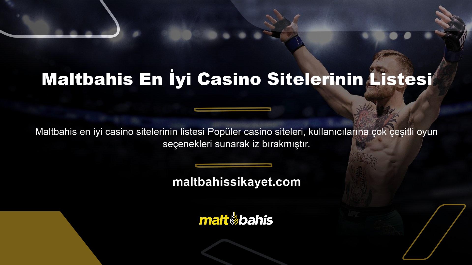 Maltbahis en iyi casino sitelerinin listesi